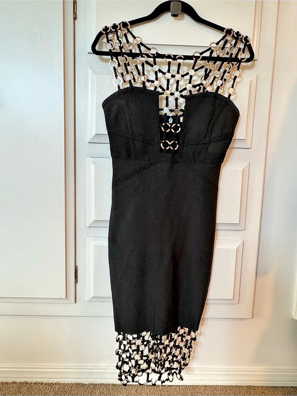 Gorgeous Couture Ring Embellished Mini Dress Size Medium Like New